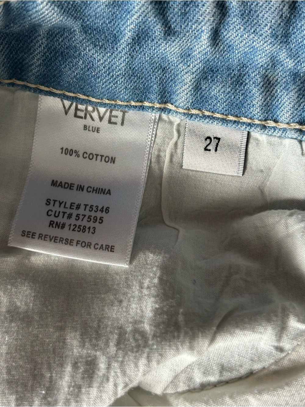 Vervet Blue Leslie Women’s 27 Distressed 90’s Vintage Flair NWT - Picture 3 of 7